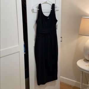Black maternity fitted cotton dress